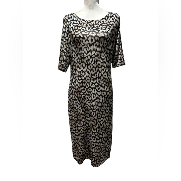 Talbots neutral Leopard Print bodycon Dress Size Medium - Picture 6 of 7